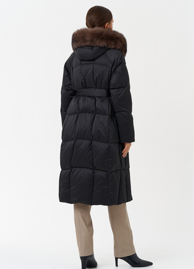 Пуховик с капюшоном из меха песца модель № 28848 универмаг малина