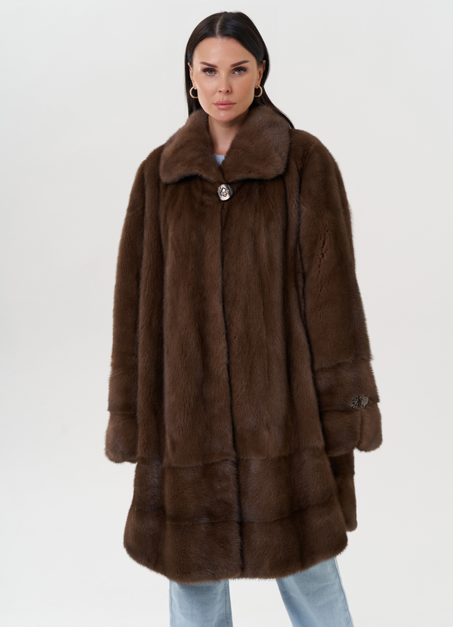 фото Женская шуба из меха норки модель № 27600