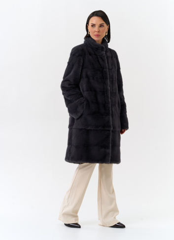 Норковая шуба трансформер, поперечная со стойкой Норковая шуба трансформер, поперечная со стойкой