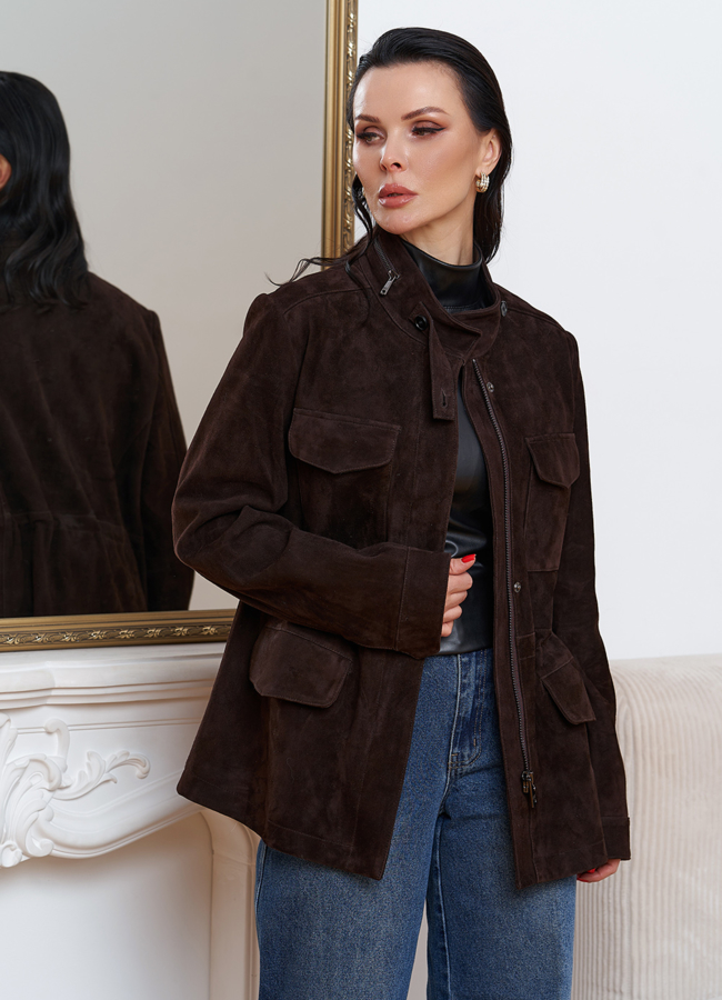 фото Замшевая куртка сафари модель № 29917