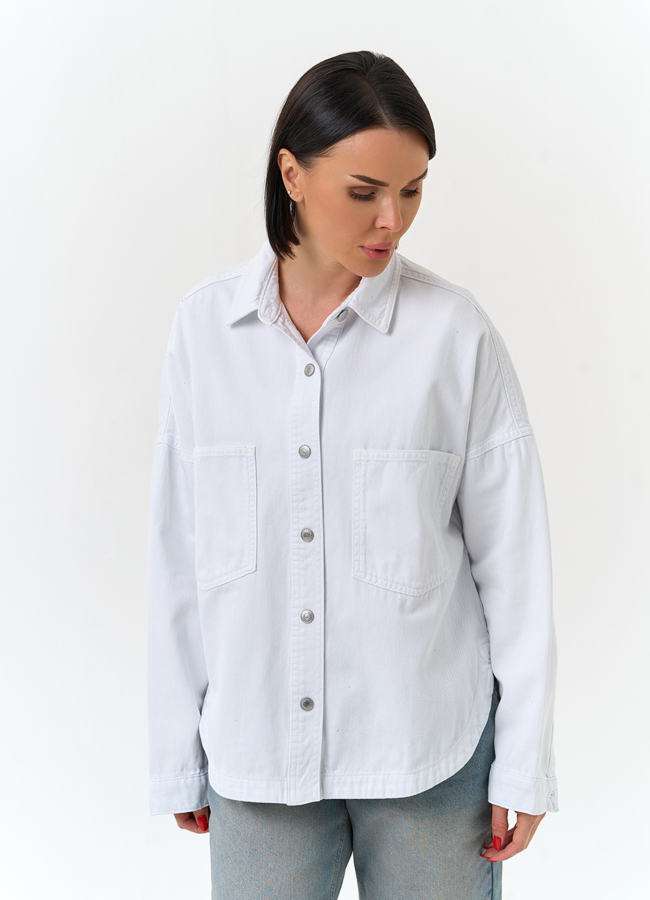 Женская джинсовая куртка рубашка модель № 33123 универмаг малина