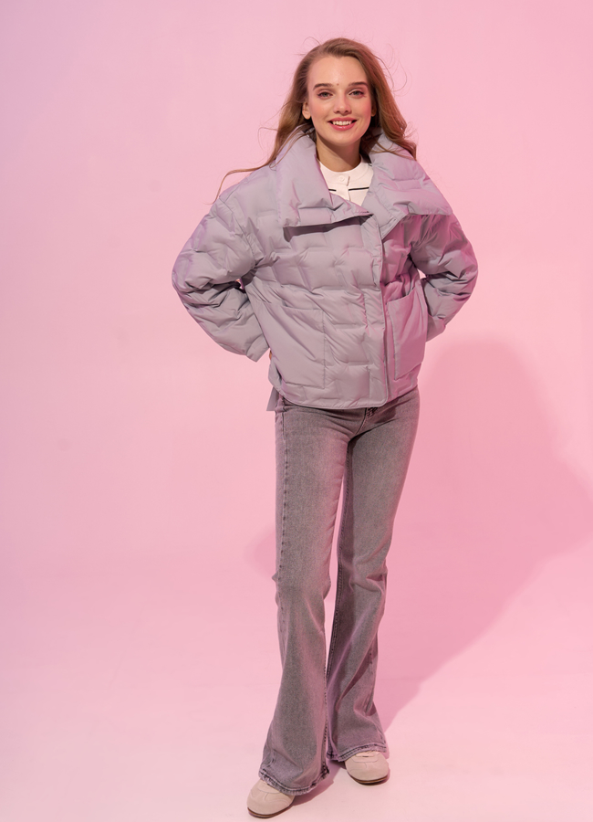 фото Женская куртка с воротником стойкой модель № 32662