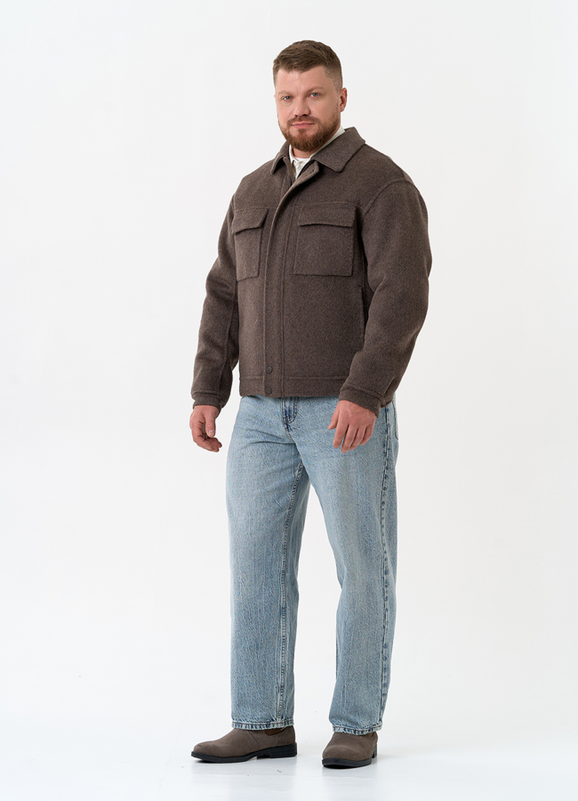 Мужское укороченное пальто модель № 32860 в рассрочку