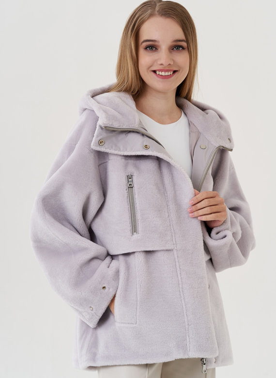 Полупальто женское с капюшоном
