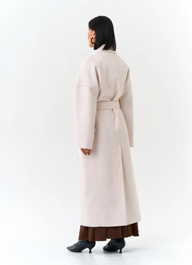 фото Женское пальто с воротником шаль модель № 32726