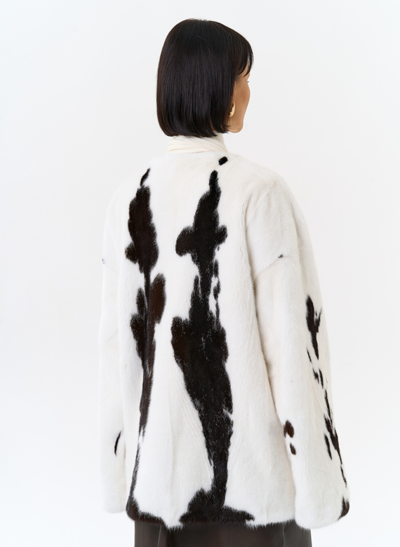 Жакет из меха норки в расцветке "ягуар"