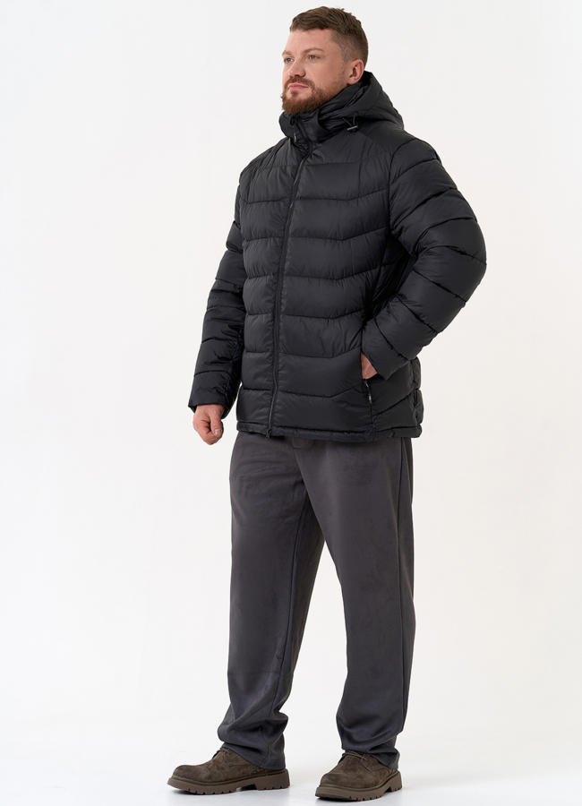 Мужской пуховик черного цвета модель № 31464 в рассрочку