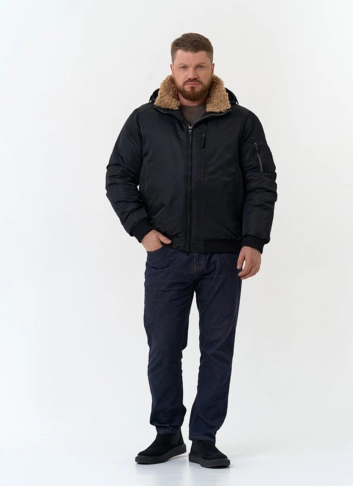 Мужская куртка бомбер с капюшоном