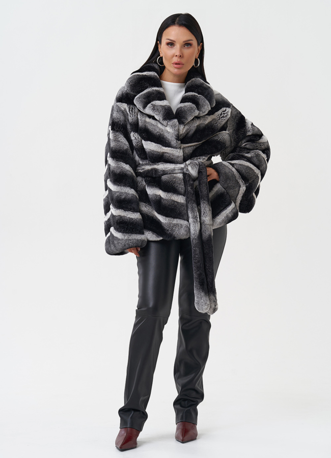 фото Женская шуба из меха кролика модель № 111