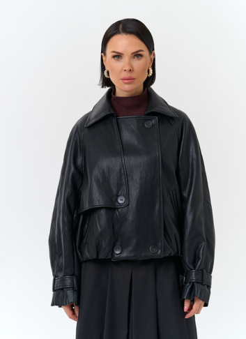 Женская утепленная куртка из эко кожи