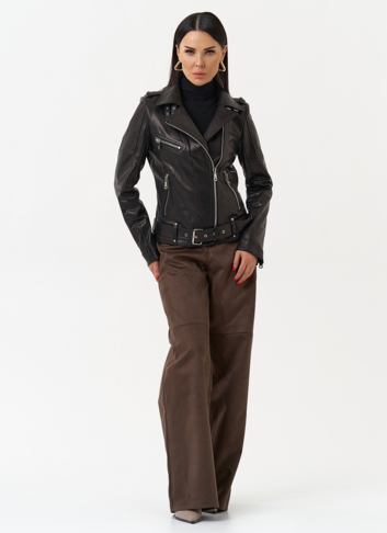 Женская куртка - косуха черного цвета 