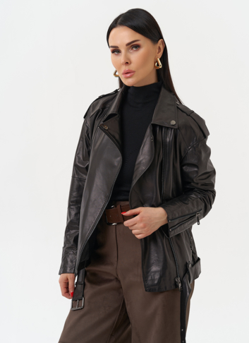 Женская куртка-косуха из натуральной кожи