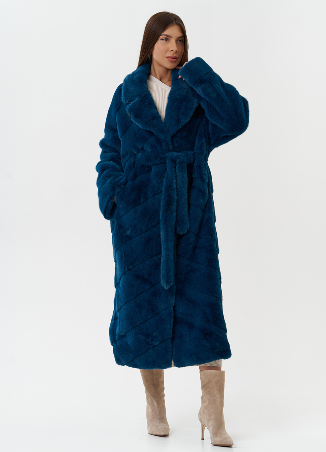 фото Длинная шуба из эко меха модель № 27718