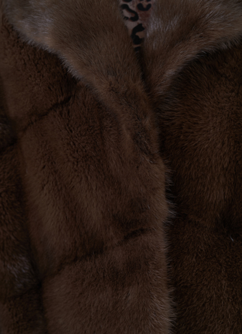 Шуба из норки с английским воротником 
