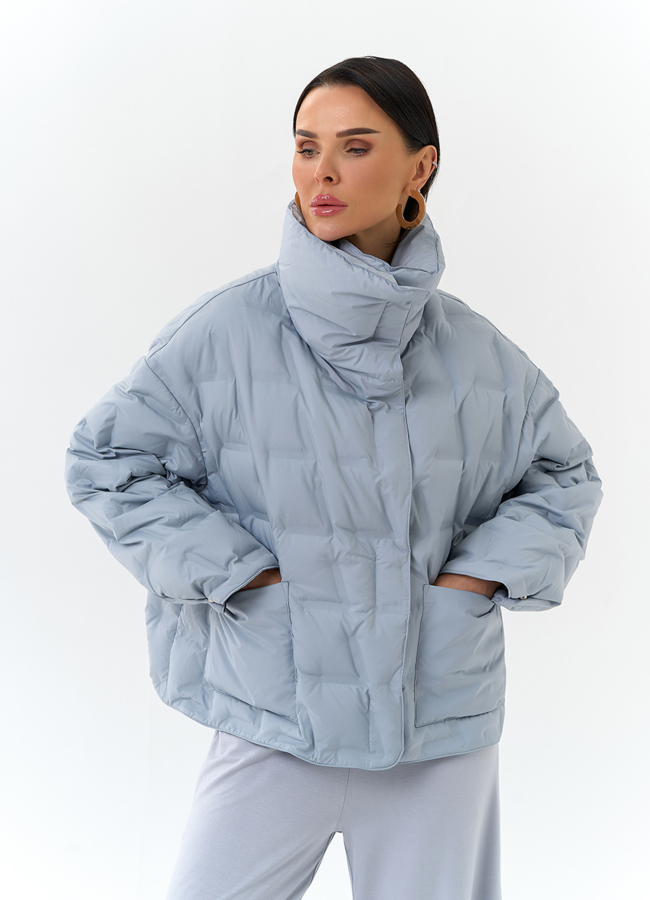 Женская куртка с воротником стойкой модель № 32662 меха малина