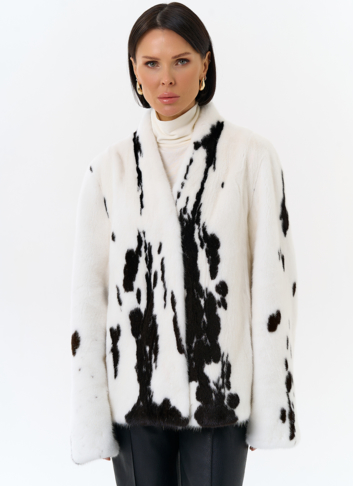 Жакет из меха норки в расцветке "ягуар"