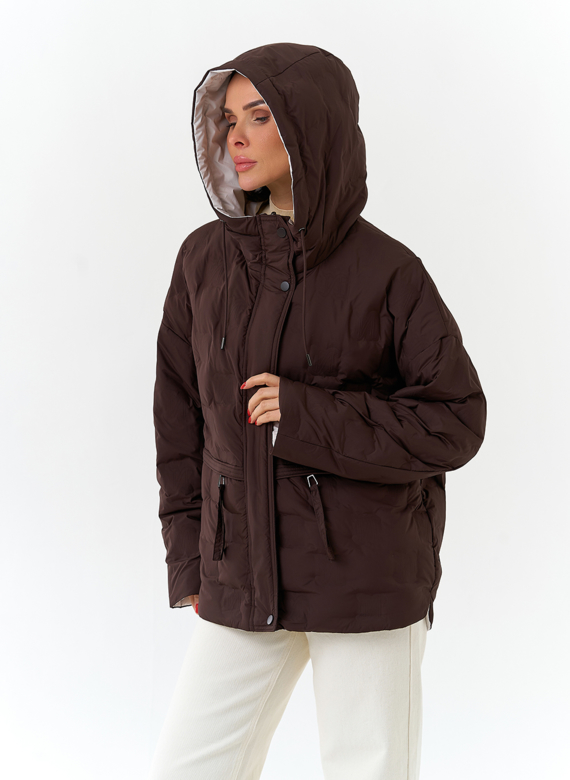 Женская двухсторонняя куртка с капюшоном