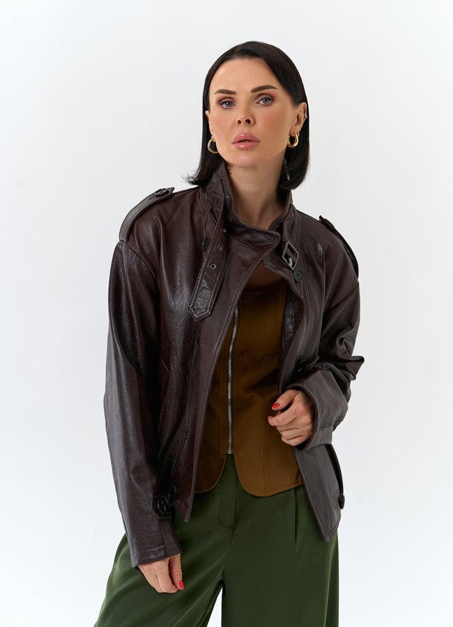 Женская куртка из натуральной кожи модель № 32676 универмаг малина