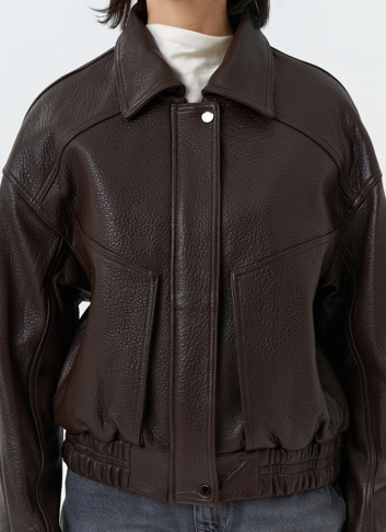 Женская куртка бомбер из натуральной кожи