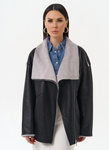 Женская дубленка из эко замши Женская дубленка из эко замши