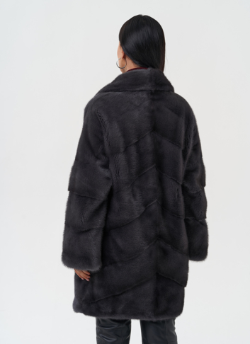 Норковая шуба с английским воротником