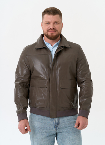 Мужская куртка бомбер из натуральной кожи Мужская куртка бомбер из натуральной кожи