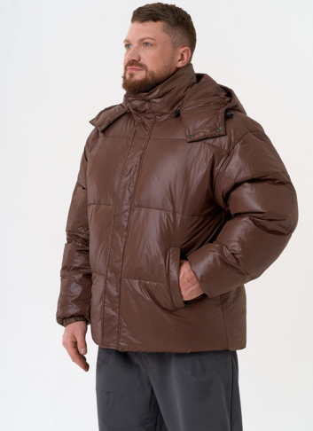 Мужской пуховик коричневого цвета