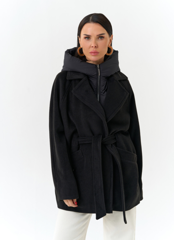 Женское пальто со съемный капюшоном Женское пальто со съемный капюшоном