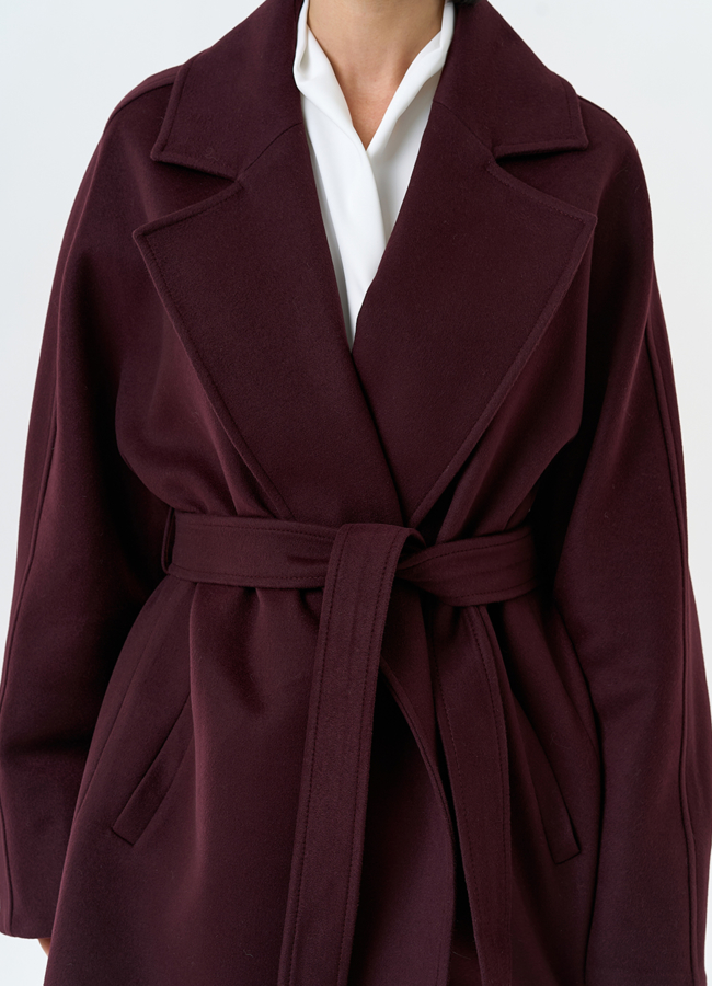 Женское укороченное пальто с английским воротником модель № 32640 универмаг малина