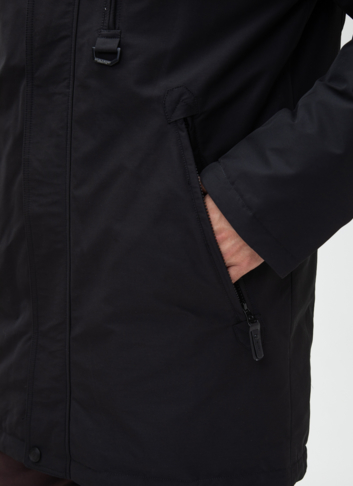 Мужской пуховик с капюшоном из меха енота