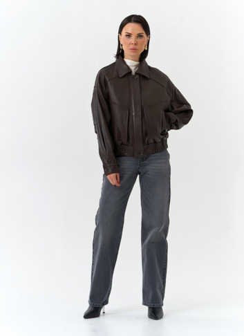 Женская куртка бомбер из натуральной кожи