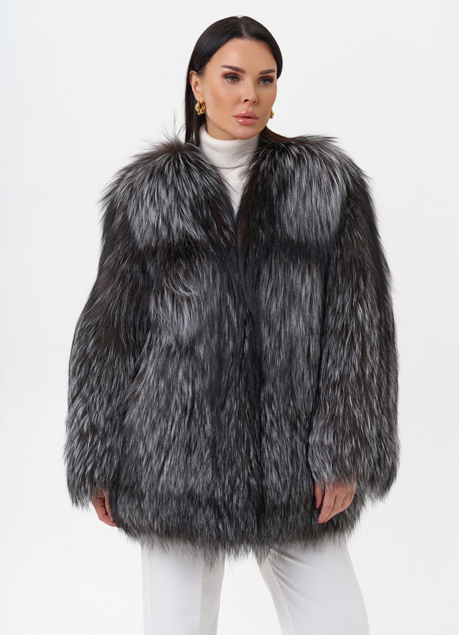 Куртка из чернобурой лисы модель № 29483 универмаг малина