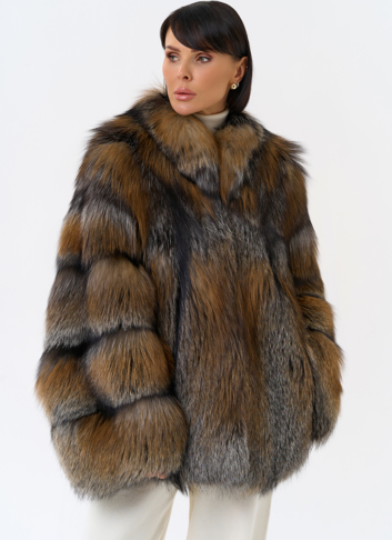 Короткая шуба из лисы
