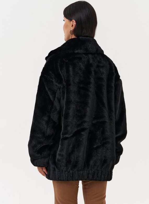 Женская шуба из эко меха со съёмными рукавами