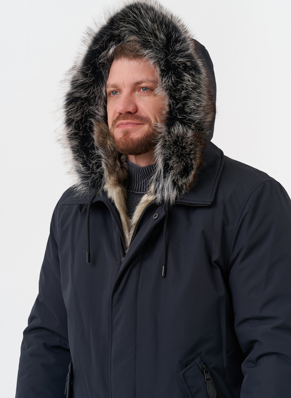 Парка мужская на мехе из волка