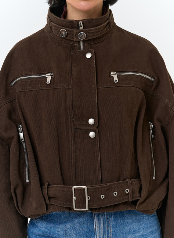 Женская короткая джинсовая куртка