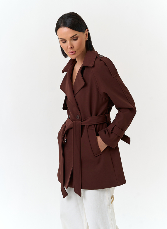 Женский укороченный плащ